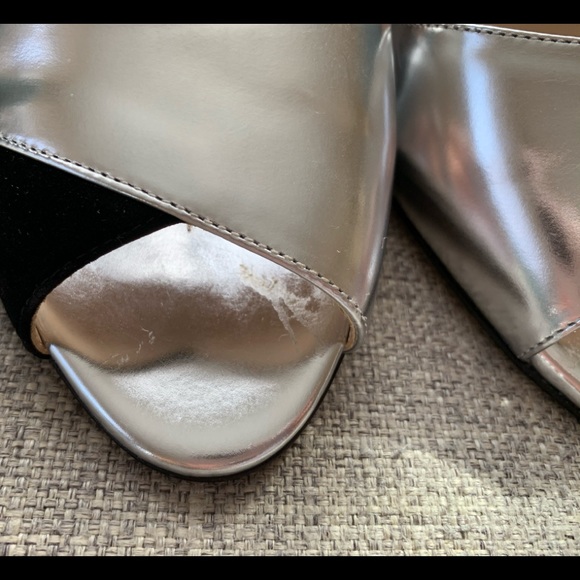 Prada Suede & Metallic Leather Ankle Strap Sandals - Picture 5 of 8